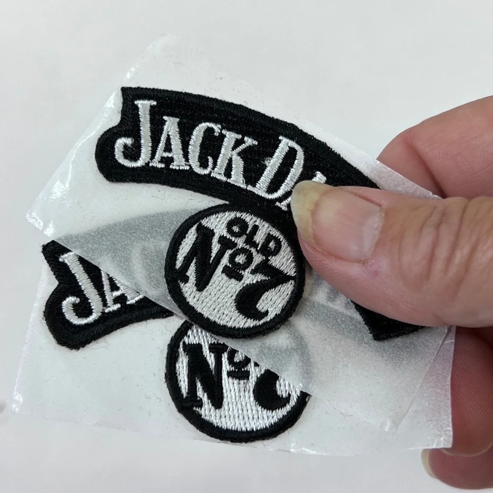 Jack Daniels Old No 7 Embroidered Sew On Patches Set of 2 Black White 3 Inch